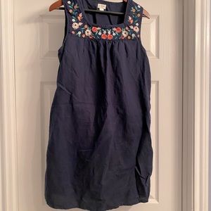 J. Crew Navy Embroidered Dress